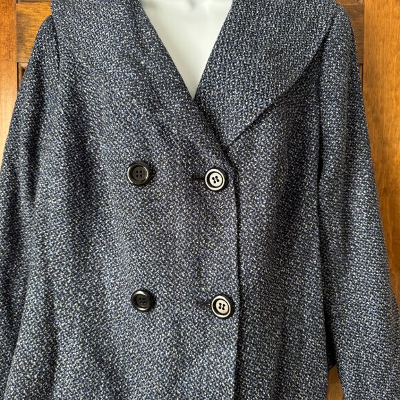 NWT Calvin Klein Blue Iris Double Breasted Short Jacket 18W - Picture 2 of 10